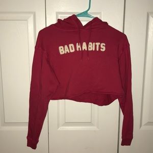 Red bad habits hoodie